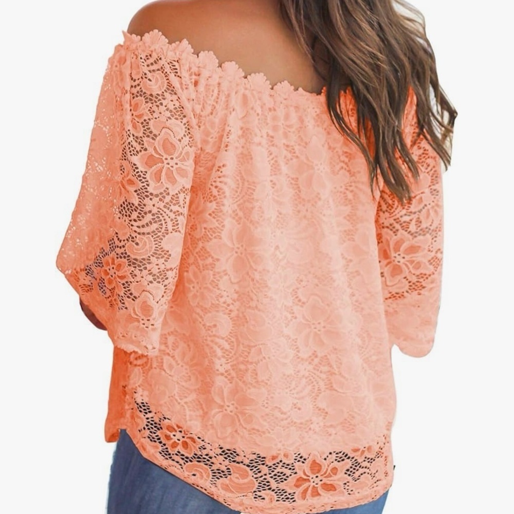 Miholl coral/pink lace top in size small - Picture 3 of 10